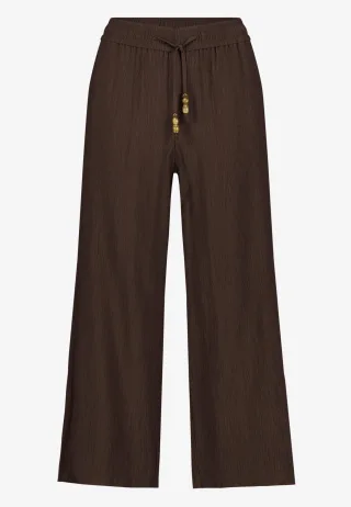 zero - Stoffhose 7/8 mit Bindedetail chocolate plum - Gr. - 36