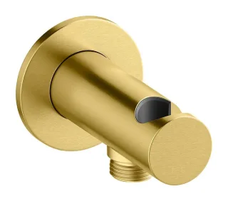 Damixa Brauseanschlusswinkel 1/2" mit integriertem Brausehalter, Messing gebürste 484467900
