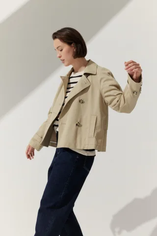 THE FASHION PEOPLE - Trench Jacket summer beige - Gr. - 36