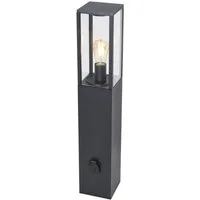 Qazqa Außen-Stehlampe Charlois, ohne Leuchtmittel, Warmweiß, QAZQA Außen­poller­leuchte, e27, Schwarz, Kunststoff, Modern