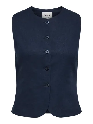 ONLY - ONLGOA S/L LINEN BL WAISTCOAT CC TLR Navy Blazer - Gr. - 42