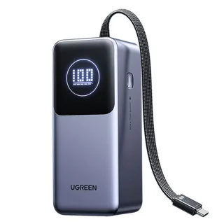 UGREEN PB723 130W 72Wh 20000mAh Smart Power Display Power Bank with USB-C Integrated Cable External Battery Power Supply