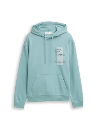 Denim Tom Tailor - Hoodie Sweatshirt mit Print dusty horizon mint - Gr. - XL