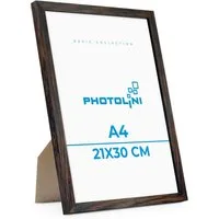 PHOTOLINI Bilderrahmen modern mit bruchsicherem Acrylglas, Holz MDF für Fotos & Poster, für 1 Bilder (1 Einzelrahmen), Posterrahmen A4 21x30 cm zum Aufhängen & Aufstellen
