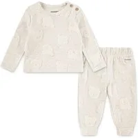 HUGGIES babywear Langarmshirt & Hose HUGB PANT SET (Set, 2-tlg) mit Bärchen-Motiv, melierte Optik