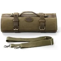 ZAYIKO Messertasche Profi Küchenmesser Tasche (grün) 12 Schlitze, tragbare Kochmesserrolle