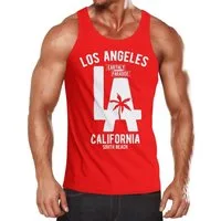 Neverless Tanktop Herren Tank Top Los Angeles California LA Palme mit Print
