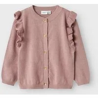 Name It Strickjacke NMFABINNE LS KNIT CARD NOOS mit süßer Rüsche an den Schultern