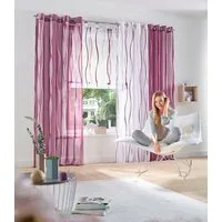 OTTO home Gardine Dimona (2 St), Ösen, transparent, Voile, 2-er Set, transparent, Voile, Polyester, Wellen