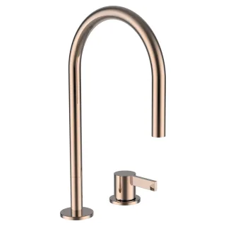 LAUFEN 2-Loch-Waschtischmischer Kartell LAUFEN Schwenkauslauf Ausladung 166 mm ohne Ablaufventil PVD H3113320822201