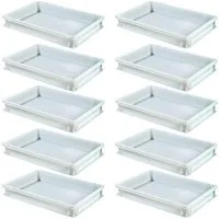 BRB-Lagertechnik Aufbewahrungsschüssel 10 Teigbehälter, LxBxH 600x400x90 mm, Farbe weiß, Polyethylen-Kunststoff
