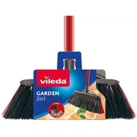 Vileda Staubbesen 2in1 Garden, Außenbesen mit Stiel Garden Bürste im Freien
