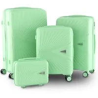 Berwin Trolleyset mit Beautycase Modell Cryta Fresh Mint, 4 Rollen, (Set, 4 tlg., MS-19766)