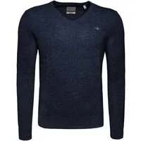Gant Strickpullover Extrafine Lambswool V-Neck Herren Strickpulli, Wollpullover, Feinstrick, Grobstrick, Kuschelpullover