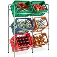tectake Küchenregal Getränkekistenregal, Set 1-tlg., aus Stahl
