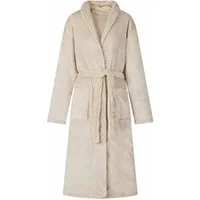 vidaXL Bademantel Bademantel ohne Kapuze Beige L Flanell, Vlies