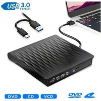 Toomoke External CD/DVD,Slim CD DVD RW Brenner,USB 3.0,DVD Player DVD-Brenner (DVD 8x/CD 24x,Type-C,tragbar Geeignet für Laptops und Desktop-Computer)