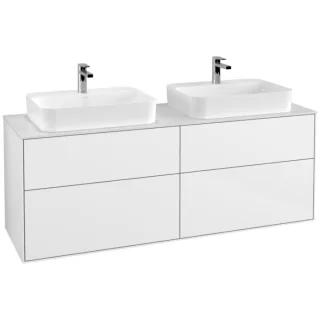 Villeroy und Boch Finion Waschtischunterschrank F43100GF 160x60,3cm, Abdeckplatte white matt, Glossy white lacquer