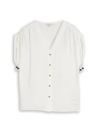 Tom Tailor - Blusentop mit V-Ausschnitt whisper white - Gr. - 40
