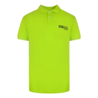 Basic Kurzarmkragen-Logo-Polo-Shirt in Gelb