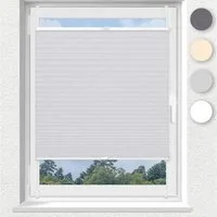 OUBO Plissee ohne Bohren Klemmfix, Sichtschutz und Sonnenschutz, Klemmträger, Lichtdurchlässig Rollo für Fenster & Tür, Klemmfix, mitgelieferten, verstellbaren Klemmträger