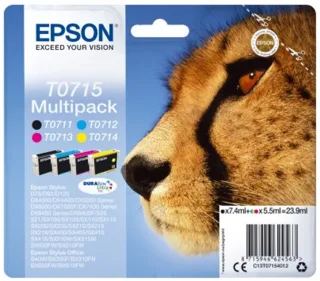 Epson Ink/t0715 Cheetah 4x5.5ml CMYK