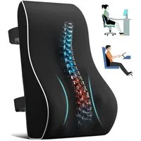AFKSMILE Stuhlkissen Rückenkissen aus Memory Foam, Lendenkissen für Bürostuhl, Gaming-Stuhl, Rückenstütze für Schreibtischstuhl Lendenwirbelkissen mit Riemen