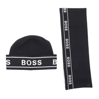Boss - Mütze und Schal Set für Herren (Schwarz)