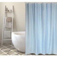 MSV Duschvorhang Cotexsa LISO Breite 180 cm, Premium Textil-Duschvorhang, 100% Polyester, wasserundurchlässig, Anti-Schimmel-Effekt, Anti-Bakteriell beschichtet, waschbar 30°, 180 x 200 cm, Farbe blau