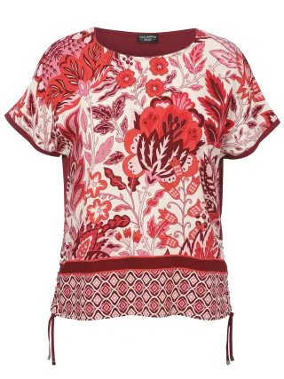 VIA APPIA DUE - Bluse Rundhals 1/2 Arm Druck beere multicolor - Gr. - 44