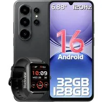 blackview Blackview WAVE Handy incl. R50-Uhr Android 16 120HZ Smartphone (6,88 Zoll, 128 GB Speicherplatz, 32 MP Kamera, Dual SIM 4G, Android 16 Outdoor Smartphone, Octa-Core)