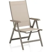 KETTLER Klappstuhl Kettler Basic Plus Klappsessel Multipositionssessel Taupe Beige Stucco
