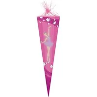 Nestler Schultüte BALLERINA Balett Tänzerin ROSA, Zuckertüte 85cm (zum Schulanfang / Einschulung)
