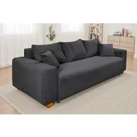 COLLECTION AB Schlafsofa Yves, B: 243 cm, Liegefl. 142x194 cm, Bettfunktion, Bettkasten & 2 Zierkissen, Federkern