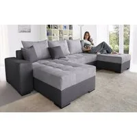 COLLECTION AB Wohnlandschaft Josy XL U-Form, B: 313 cm in Cord, Cord-Mix, Bettfunktion, Bettkasten & 2 Zierkissen, Federkern