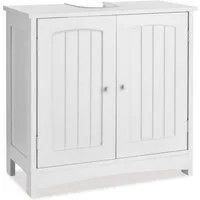 tectake Waschbeckenunterschrank Badezimmerschrank Jasper, 2 Fächer, Belastbarkeit 35 kg (62 x 30 x 60 cm) 2 geräumige Fächer