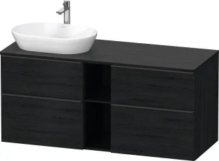 Duravit D-Neo Konsolenwaschtischunterbau wandhängend Eiche Schwarz Matt 1400x550x664 mm - DE4970LBD1 DE4970LBD160000
