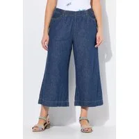 Ulla Popken Culotte Culotte Leinenmix weites Bein Elastikbund