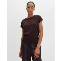 someday Kurzarmshirt Kaja aus Jersey mit breitem Rippbund Lockerer Look für entspannte Styles