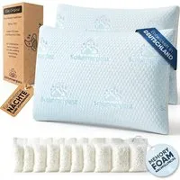 Schlummerglanz Kopfkissen Memory Foam Kissen - Kopfkissen 40x80 höhenverstellbar, Memory-Schaum, höhenverstellbar, portionierte Nachfüllpacks