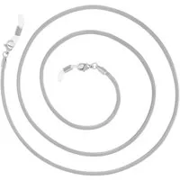 Made by Nami Brillenkette Brillenkette Damen Modern Brillenband Herren Schlangen Design, Silber, 70cm