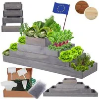 Modo24 Hochbeet Holz, Kräuterbeet, Gartenbeet, Pflanzbeet, Blumenbeet, Staudenbeet, Kiefernholz, höhenverstellbar, viele Größen, 3 Farben