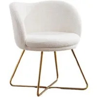 WAHSON OFFICE CHAIRS Loungesessel Kunstfell/Chenille Akzentstuhl mit Metallbeinen Einzelsessel