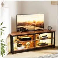 Dripex Lowboard TV Eckschrank Eckkommode Schrank mit LED Beleuchtung, Breite 120cm