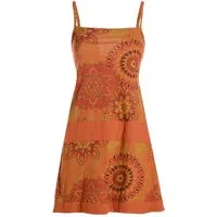 Vishes Minikleid Sommerkleid Damen Bedruckt Spaghettiträger Jersey Baumwolle Alternative Mode, Boho, Hippie, Ethno, Festival
