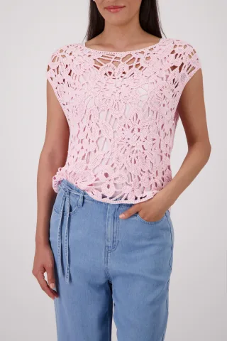monari - Pullover mit Cornellystruktur french rose - Gr. - 34