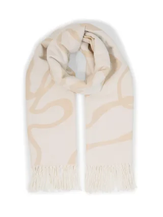 Tom Tailor - Schal mit Muster big abstract off white flower - Gr. - OS