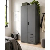 Home affaire Kleiderschrank Sprint, viel Stauraum, robuste Qualität, 3 Breiten 98, 147, 195 cm Breite 98,5/147 oder 195,5 cm, je mit Einlegeböden und Kleiderstange