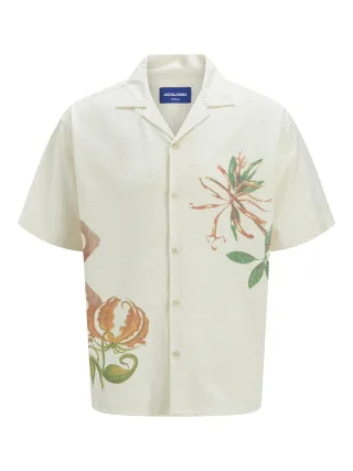 JACK&JONES - JORLUKE RETRIO AOP SHIRT SS JNR antique white - Gr. - 152