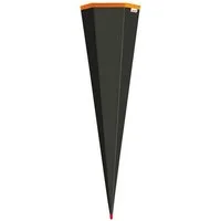 Roth Schultüte Roth Rohling, schwarz, 85 cm, eckig, Rot(h)-Spitze, ohne Verschluss